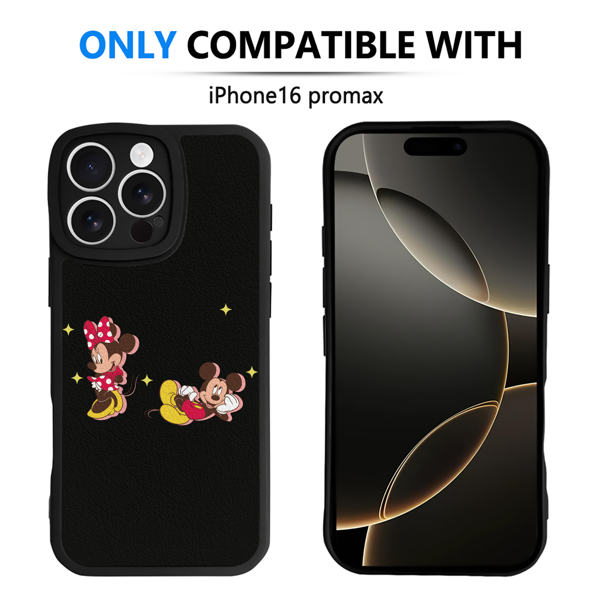 （画像用） ミッキーマウス Mickey Mouse 【iPhone 16シリーズ対応】シリコンスマホケース（レザー調） 材質：シリコン
